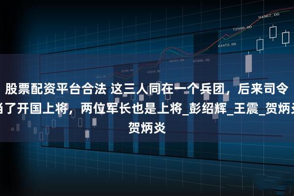 股票配资平台合法 这三人同在一个兵团，后来司令当了开国上将，两位军长也是上将_彭绍辉_王震_贺炳炎
